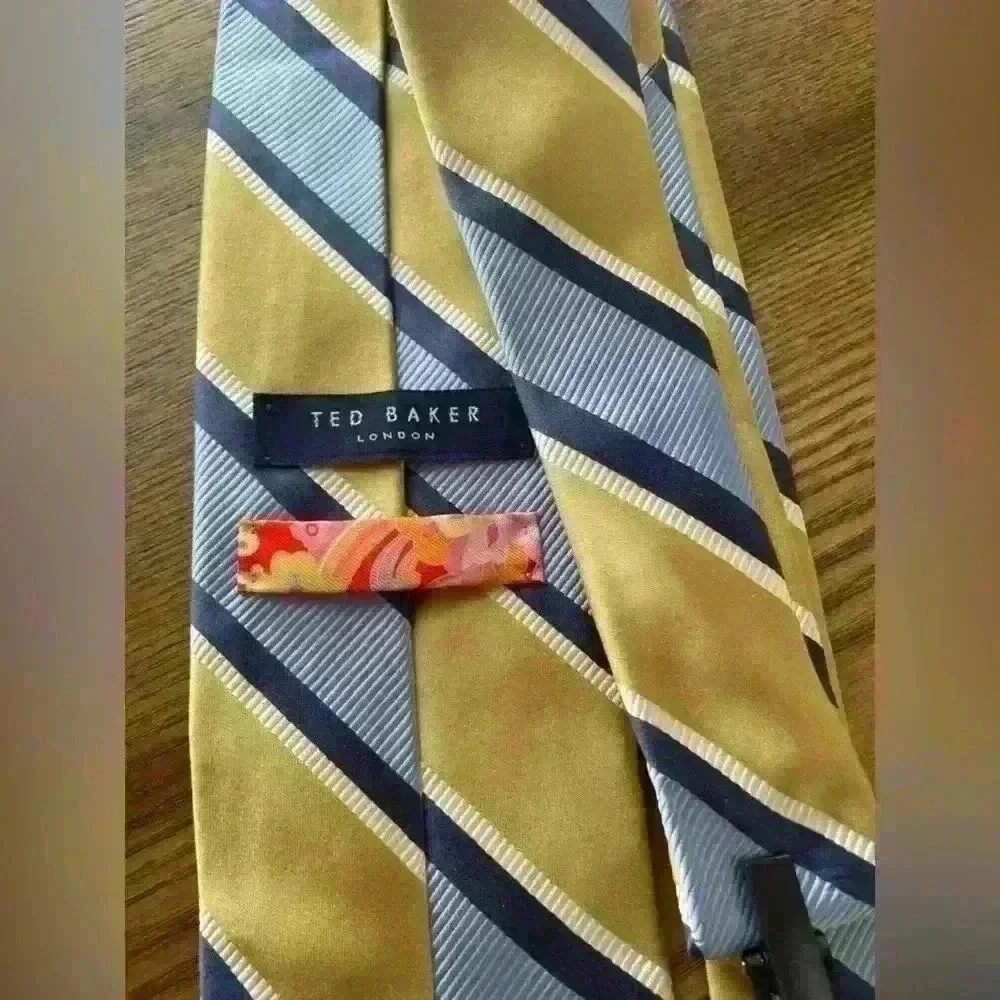 Gently Used Ted Baker London Tie Blue Green Striped